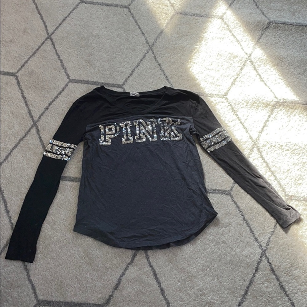 PINK longs sleeve sequin shirt